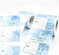 Étiquettes autocollantes en papier artistique imperméables avec logo personnalisé imprimé en couleur CMYK pour les fêtes, Noël, les cadeaux et l'emballage