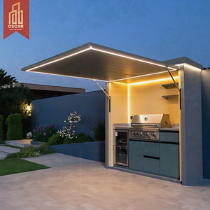 Lemari Dapur Baja Anti Karat Modern untuk Luar Ruangan, Dapat Disesuaikan, Dilengkapi Pemanggang BBQ, Cocok untuk Halaman Belakang, Teras, Piknik, Dapur Luar Ruangan - Product Image 1