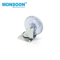 Roulettes pivotantes transparentes pour chariot, de 1,5/2/2,5/3 pouces, pour bureau, usage léger, pour meubles