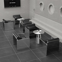 Meubles de restaurant modernes, ensemble de chaises pour café et salon de thé, style industriel, sièges en acier inoxydable, bistrots, bars
