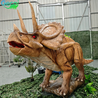Vente flash : Triceratops animatronique servo-motorisé grandeur nature de 4 m |   Modèle de dinosaure personnalisé fabriqué en usine