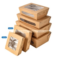 Op Maat Gemaakte Verpakking Wegwerp Cajas Kraft Con Visor Papieren Maaltijdprep Containers