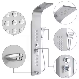 แผ่นผนังห้องน้ำสแตนเลส 304 กันน้ำ พร้อมชุดติดตั้งฝักบัว - Product Image 2