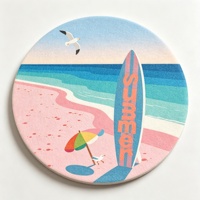 Sous-verres en papier personnalisés en gros, motif cocotier, sous-verres en papier blanc, sous-verres personnalisés pour bars et hôtels