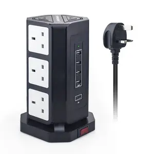 UK plug socket tower extension power socket with swith usb multi power socket