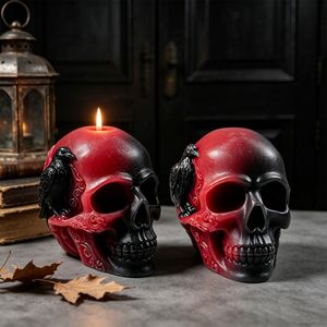 Molde de silicona ecológico para velas aromáticas con diseño de <span class=keywords><strong>cuervo</strong></span> y calavera, molde para manualidades de yeso con temática oscura de Halloween - Product Image 5