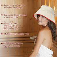 Chapeau de sauna en feutre moderne unisexe de style seau, en laine originale de qualité supérieure, protection thermique, pour hammam