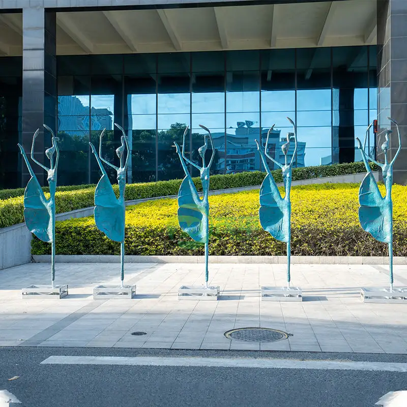 Artesanía de Metal, nuevo diseño, decoración de jardín abstracta, arte al aire libre, estatua de bronce de Metal, escultura de bailarina de Ballet