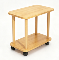 Table basse moderne à double niveau en bois avec roulettes, hauteur réglable, écologique, non pliable, pour salon, chambre, mobilier de maison