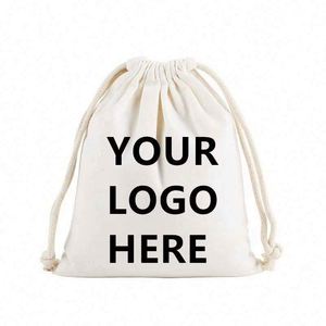 High Quality Thick Twill Cotton Dust <b>Bag</b> Wholesale Custom Logo Printing for Wigs Perfume Cosmetics Gift Packaging Pouches - Product Image 4