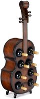 Porte-vin en bois à 8 bouteilles, effet chêne, pour violon, violoncelle, autoportant