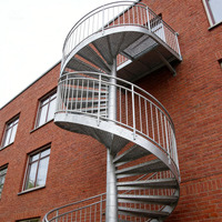 Escalier en métal de marque HTS personnalisé de qualité supérieure, en acier inoxydable, durable, moderne, pour villa, intérieur et extérieur, modèle HTS-1215