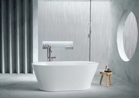 Baignoire autoportante en acrylique de 1,65 m au design moderne, forme ovale, écologique, garantie 5 ans, pour salle de bain intérieure