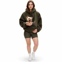 Nouveau sweat à capuche en peluche pour animaux de compagnie, pour petits chiens et chats, sweat-shirt surdimensionné assorti pour humains et animaux, automne-hiver, vente en gros
