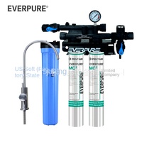 Purificateur d'eau commercial triple American Everpure MC2, machine à eau potable directe, cartouche de filtre à eau à bloc de carbone à trois têtes