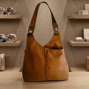 Sacs à main élégants en cuir de veau véritable imperméable, légers, pliables, avec fermeture éclair, grande capacité, durables - Product Image 2
