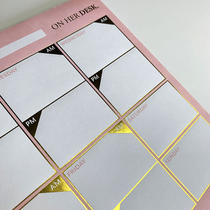 In Logo Kế Hoạch Memo Pad A4 Lá Vàng Stamping Notepad Chất Lượng Cao Màu Hồng Hàng Tuần Kế Hoạch Cho Sinh Viên - Product Image 6