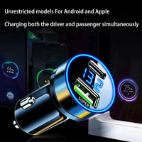 Cargador de Coche USB de 120W con Carga Rápida Tipo-C PD, Pantalla Digital y Certificación CE, Salida de 3.1A, Venta Directa de Fábrica