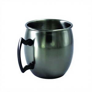 Tasse à mule de Moscou en acier inoxydable noir avec logo de sublimation gobelets en cuivre pour un service parfait - Product Image 1