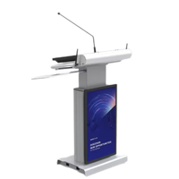 Podium Pintar dengan Ketinggian yang Dapat Disesuaikan dan PC Terintegrasi untuk Sistem AV Ruang Konferensi