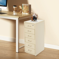 Armoire de classement commerciale en acier à 6 tiroirs verrouillable avec serrure à clé pour le rangement de documents à domicile ou au bureau |   Blanc/Vert/Jaune