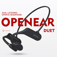 Headphone Konduksi Udara Terbuka Terbaik, Tahan Air IPX5, Daya Tahan Baterai Lama, Nirkabel, OPENEAR Duet Sports Headphones