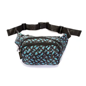 Factory price digital printing polyester waterproof hip bag waist pack lightweight customize fanny pack