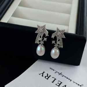 Nuovo orecchini di <span class=keywords><strong>perle</strong></span> cometa S925 in puro argento con orecchini d'acqua dolce naturale con gocce d'acqua di riso orecchini di <span class=keywords><strong>perle</strong></span> per belle ragazze - Product Image 4