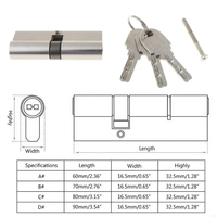 Serrure à cylindre européen SSR de bonne qualité, entraxe 70 mm, 60-100 mm, en laiton, zinc, aluminium, pour porte, 3 clés, nickelé noir
