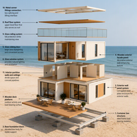 Maisons conteneurs en promotion : système de support complet, excellente isolation, structure en acier haute résistance pour hôtels et bureaux