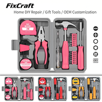 Caja de Herramientas Multifuncional FixCraft para el Hogar, Herramientas de Ferretería Completas de Alta Calidad, Acero al Carbono, 13 Piezas, Estuche Rígido OEM