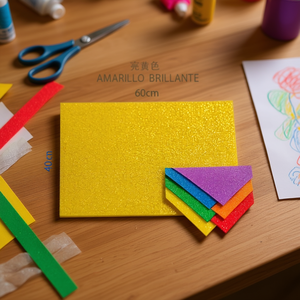 Foglio di Schiuma EVA 40x60cm Giallo Brillante con Glitter, Materiale per Artigianato - Product Image 3