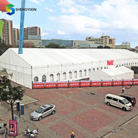 Estructura Temporal Grande de Aluminio Reforzado 10x30m, Carpa de Almacenamiento Industrial Impermeable para Taller, con Techo de ABS