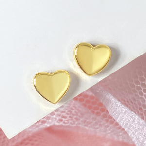 Korean Brass <b>Stud</b> <b>Earrings</b> 18K Gold Plated Rhodium Plated Zircon <b>Heart</b> Design Waterproof Cute Gift for Women - Product Image 3