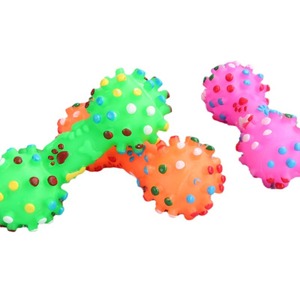 Factory direct sales of dog vocalizing teeth-cleaning <b>dumbbell</b> toys, pet vinyl toys, and pet supplies wholesale. - Product Image 4