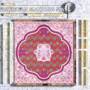 Hot Selling Luxury 31.5*31.5 Inch American Mahjong <b>Mat</b> Portable Silk-Like Scarf Style Leopard Palm Design Anti-Slip <b>Gaming</b> Table - Product Image 2