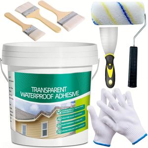 Kit d'agent de revêtement transparent imperméable invisible, mastic isolant intérieur et extérieur, brosse en bois, spatule, travail résistant aux coupures - Product Image 1