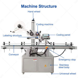 OCEAN Desktop Automatic Can Top Lid Round Box Egg Carton Sticker Label Applicator Machine for Mylar Bag - Product Image 2