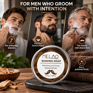 Legno Di Sandalo naturale Odore di <span class=keywords><strong>Sapone</strong></span> Da <span class=keywords><strong>Barba</strong></span> per Gli Uomini, Realizzato Con Natural Vegan Ingredienti Vegetali Burro di Karitè - Product Image 4
