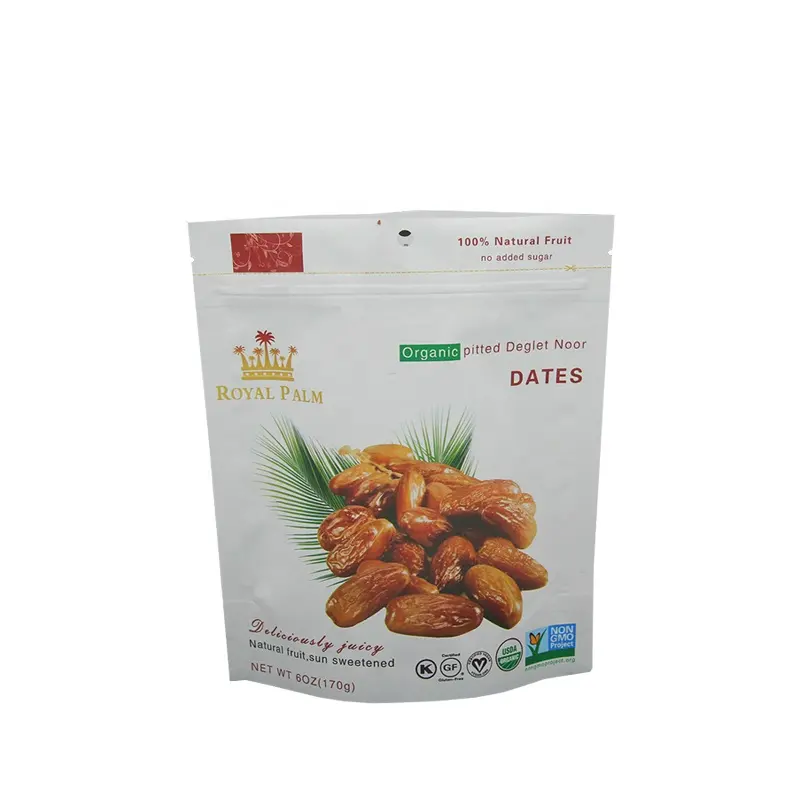 Dry Dates-Verpackung in Lebensmittelqualität Plastik-Standbeutel-Beutel Trockenzeit-Speicher und Konservierung