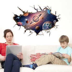 Pegatina de pared de planeta espacial del universo 3D, 60x90cm, PVC impermeable, decoración para habitación de niños, forma Irregular, diseño moderno - Product Image 3