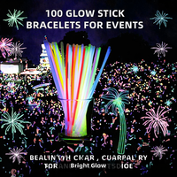 100 pièces Bracelets lumineux pour enfants Vente chaude Bracelets LED jetables pour concerts et événements
