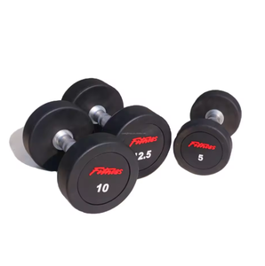 Haltères lourds de 10 kg et 25 kg pour salle de sport commerciale, haltères en caoutchouc noir recouverts de PU pour l'entraînement des bras - Product Image 6