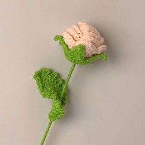 Ramo de Rosas Artificiales de Crochet, Ecológicas, de Poliéster, Regalos para el Día de la Madre, Decoración de Bodas, Rosas con Tallo Terminado - Product Image 2