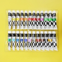 Le set de peintures acryliques les plus populaires, solubles dans l'eau, 12 ml, 24 couleurs, pour l'art sur verre et papier, avec logo personnalisé