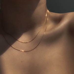 Collar de Cadena de Espiga de Acero Inoxidable con Chapado en Oro de 18K Resistente al Deslustre - Product Image 6