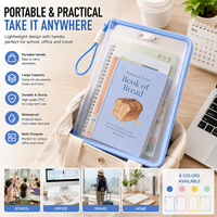 Sac organisateur de fichiers en PVC transparent A4, pochette pour documents imperméable, dossier de rangement portable avec poignée pour le bureau et l'école