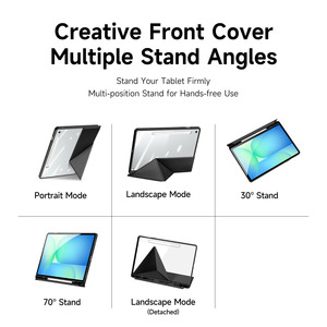 Wholesale of <b>tablet</b> protective cases suitable for Samsung Tab S10 FE Plus transparent <b>tablet</b> protective case with detachable <b>pen</b> - Product Image 3