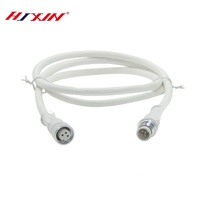 Connecteurs circulaires blancs étanches IP68 M12 mâle et femelle, connecteurs de câbles pour éclairage LED extérieur 2-6 broches