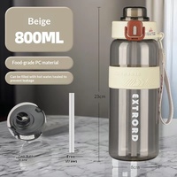 Bouteille d'eau de sport portable de luxe en Tritan sans BPA, personnalisable, avec paille, pour les voyages en extérieur (vente en gros)